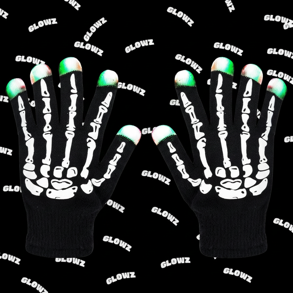 Glowing Skeleton Hands LED Gloves