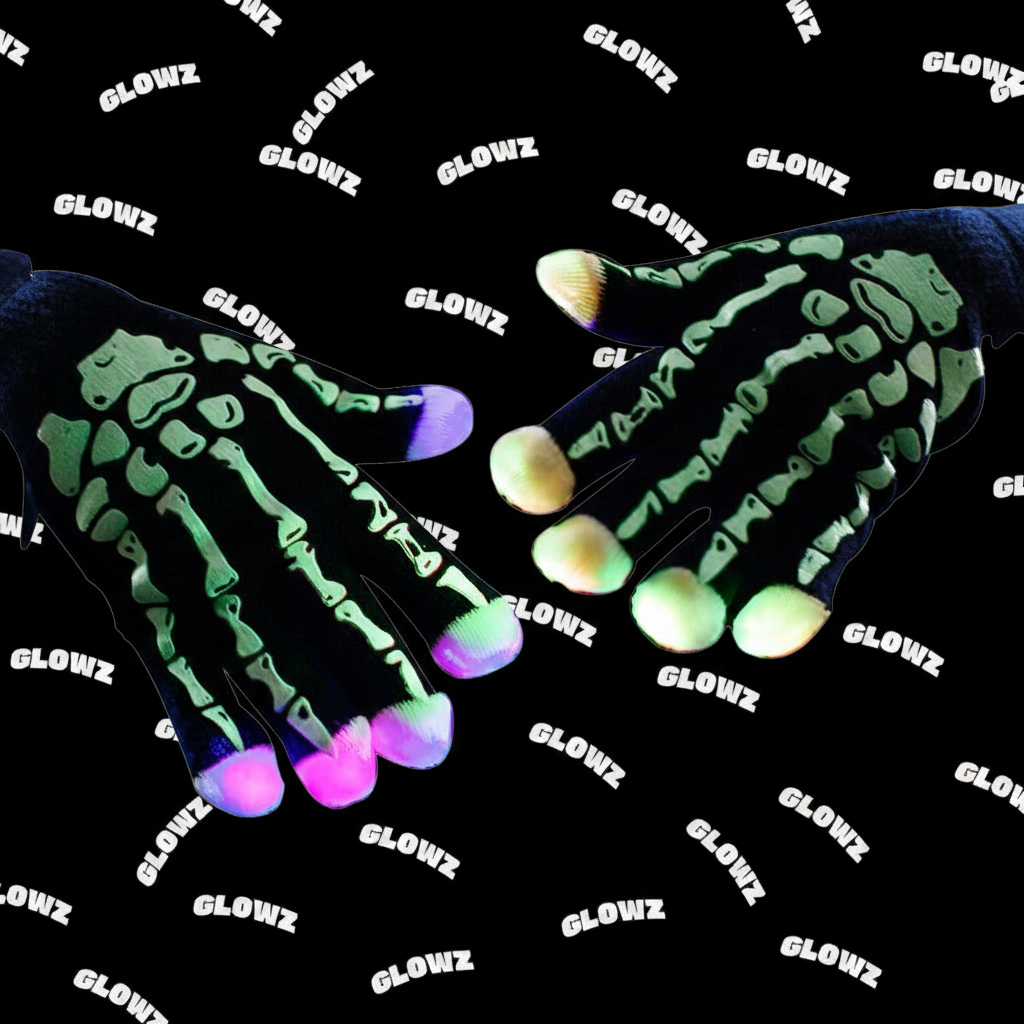 Glowing Skeleton Hands LED Gloves